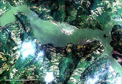 对地观测中心获得湔江水路航空遥感变化数据