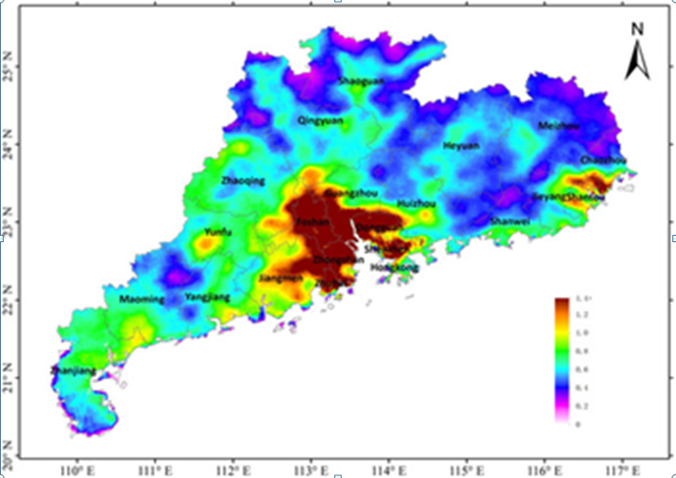 广州地化所揭示广东省气溶胶时空分布特征与驱