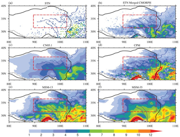 研究揭示对流解析模式更准确刻画青藏高原中东部地区夏季降水特征