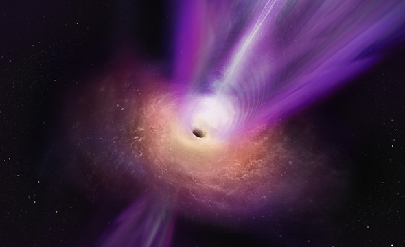 天文学家首次对黑洞阴影和强大喷流一起成像