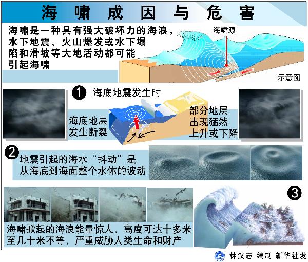 海啸成因与危害      图表：新华社发